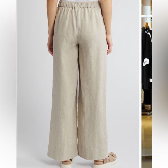 Eileen Fisher Organic Linen Wide leg Pants size Medium - Picture 2 of 10